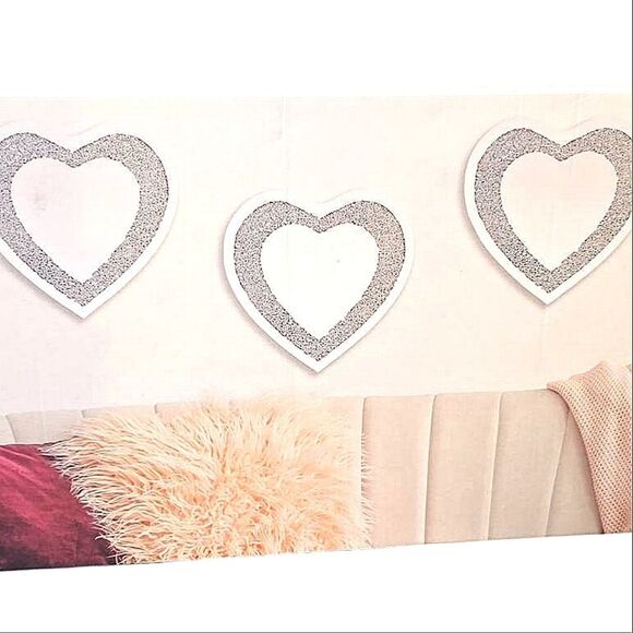 Nanette Lepore Heart-Shaped Wall Mirrors- Set of 3 - Picture 1 of 8
